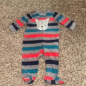 Carter's Striped Footie with Bear please see pics, here is a spot on sleeve